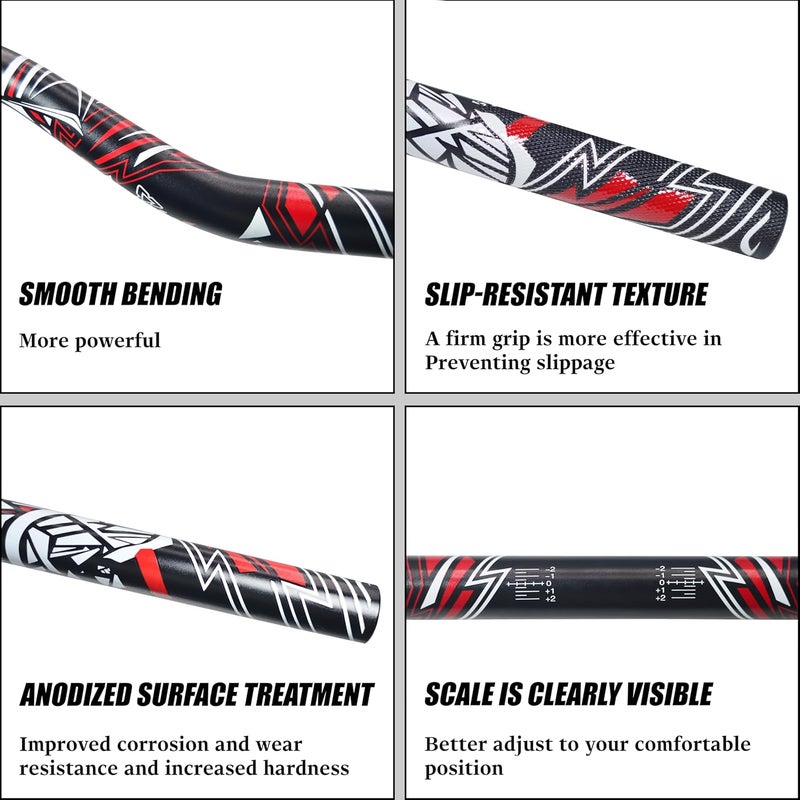 JXPANG Universal 1 1/8" 28mm Dirt Bike Handlebars 6063 Aluminum,Upgraded Pit Bike Handlebar With Foam Pad & Anti-Slip Handlebar Grips & Riser Mount Clamp For Motocross Pit Dirt Bike ATV Quad (Style B-Black) - Image 3